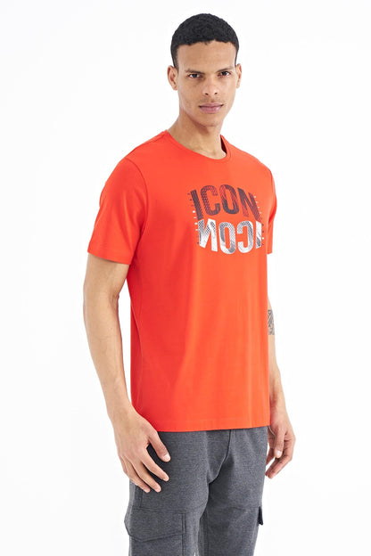 Fiesta Print Lettering O Neck Standard Fit Men's T-Shirt - 88174