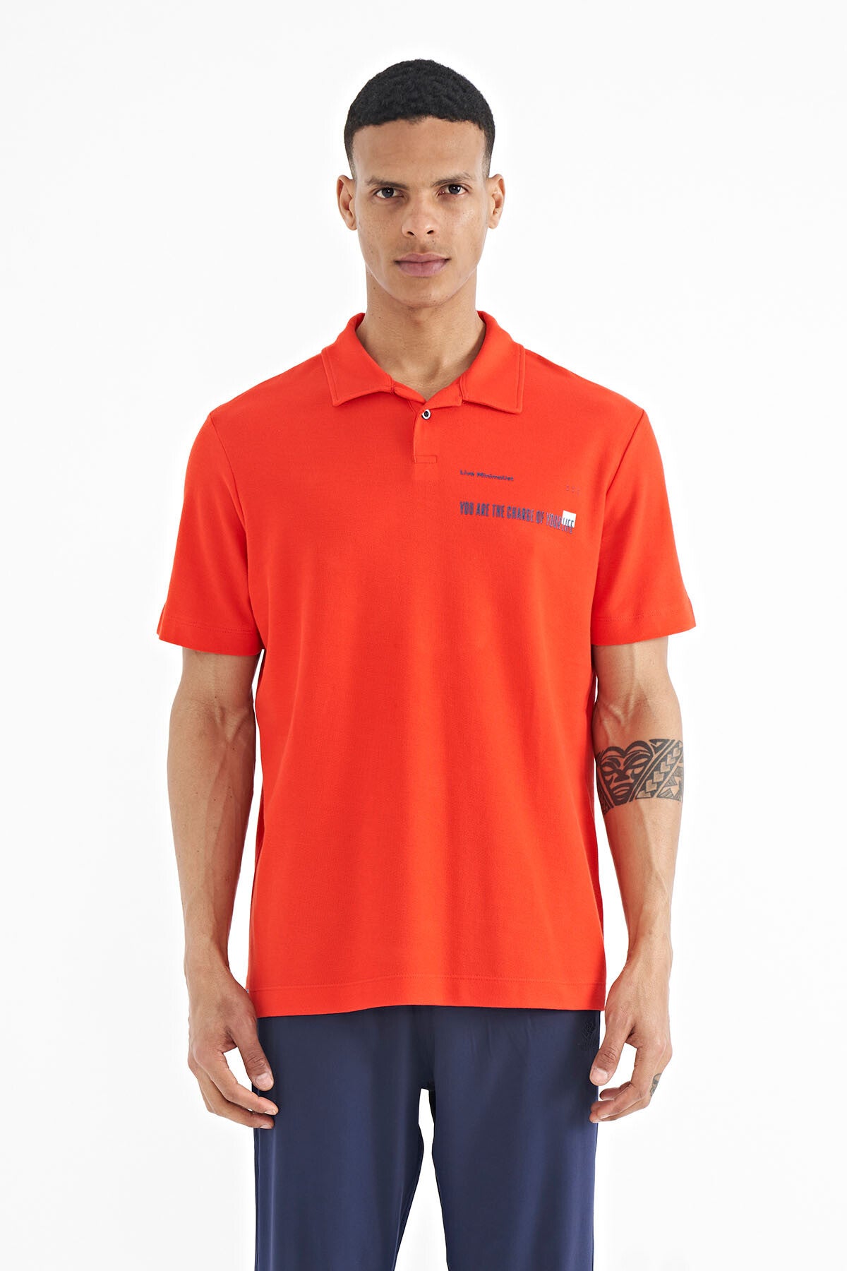 Fiesta Print Standard Fit Polo Collar Men's T-shirt - 88236