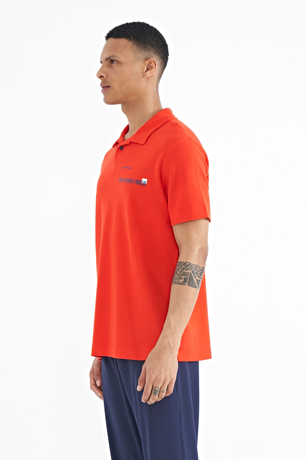 Fiesta Print Standard Fit Polo Collar Men's T-shirt - 88236