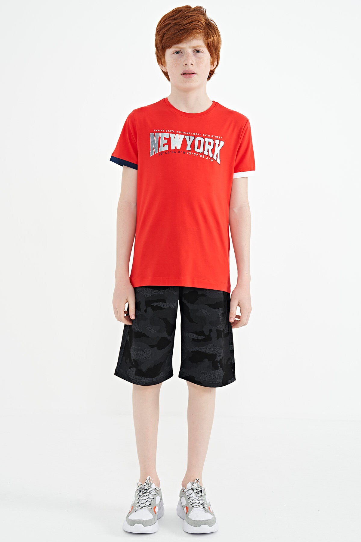Fiesta Print Standard Fit O Neck Boy's T-Shirt - 11105