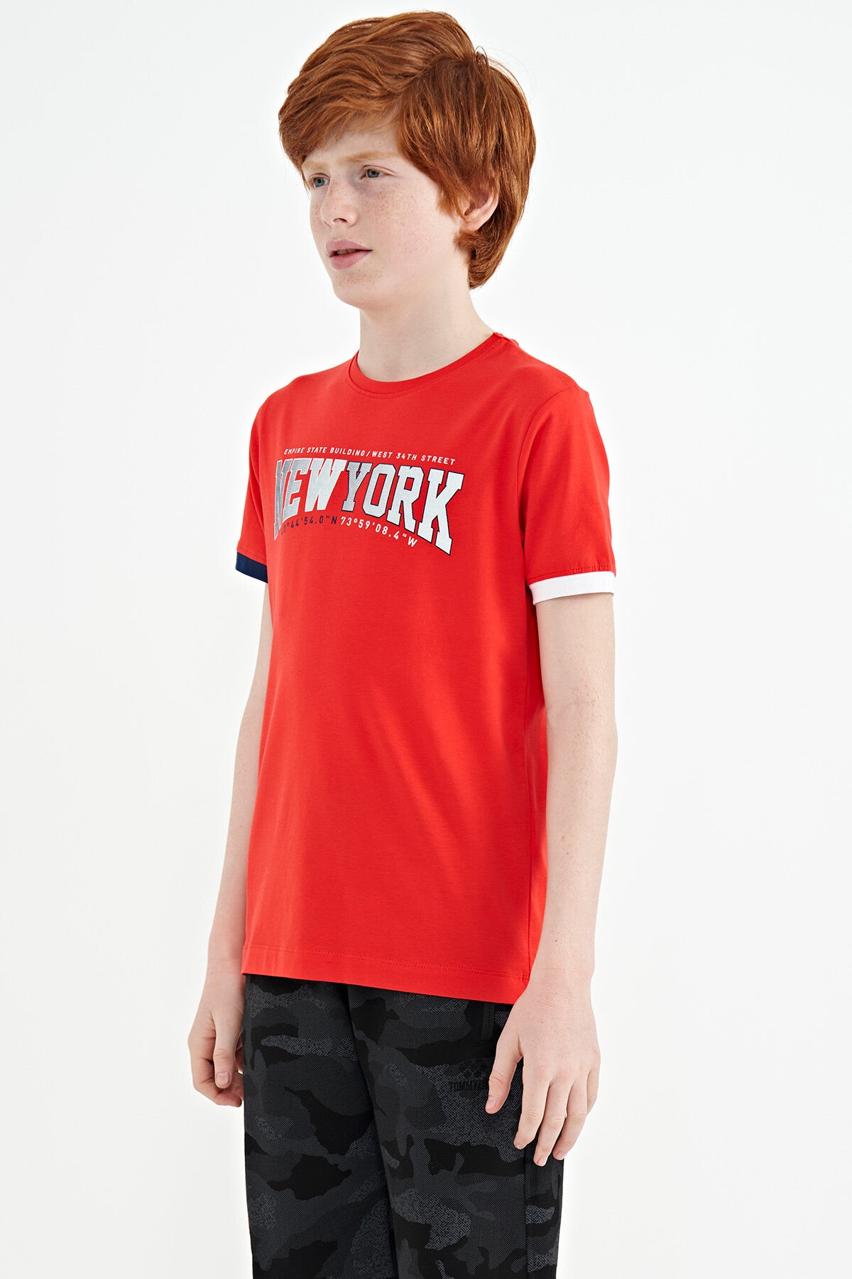 Fiesta Print Standard Fit O Neck Boy's T-Shirt - 11105