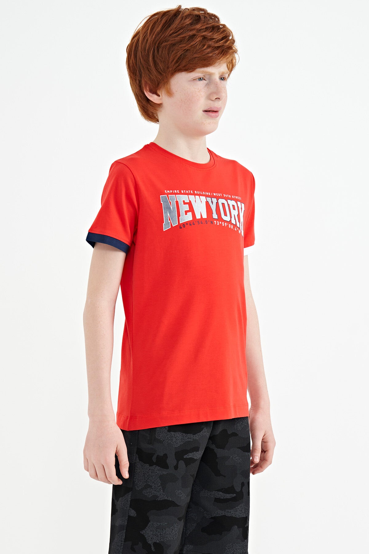 Fiesta Print Standard Fit O Neck Boy's T-Shirt - 11105