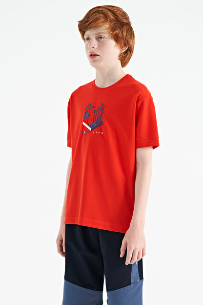 Fiesta Print O Collar Oversize Boys' T-Shirt - 11151