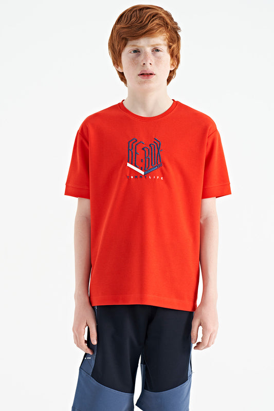 Fiesta Print O Collar Oversize Boys' T-Shirt - 11151