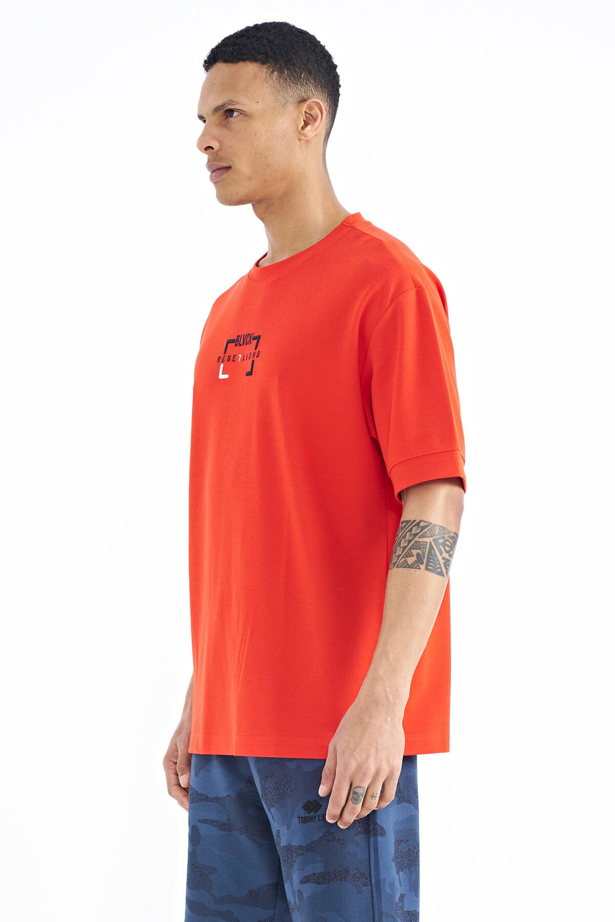 Fiesta Print O Collar Oversize Men's T-Shirt - 88192