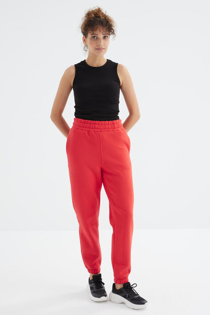 Fiesta High Waist Brushed 3-Thread Cotton Basic Women's Tracksuit Bottom - 94624