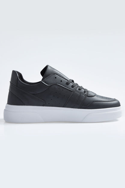 Fume Laced PU Leather with Holes for Men Sports Shoes - 89110