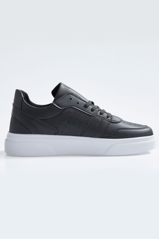 Fume Laced PU Leather with Holes for Men Sports Shoes - 89110