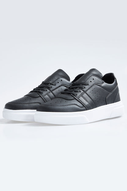 Fume Laced PU Leather with Holes for Men Sports Shoes - 89110