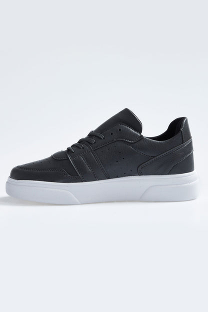 Fume Laced PU Leather with Holes for Men Sports Shoes - 89110