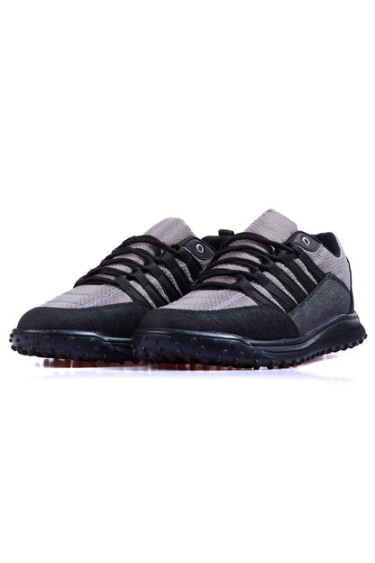Smoked Laced Detail PU Leather Men's Sports Shoe - 89114