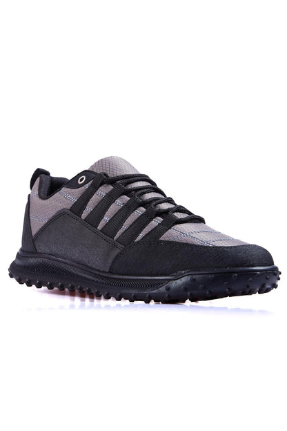Smoked Laced Detail PU Leather Men's Sports Shoe - 89114