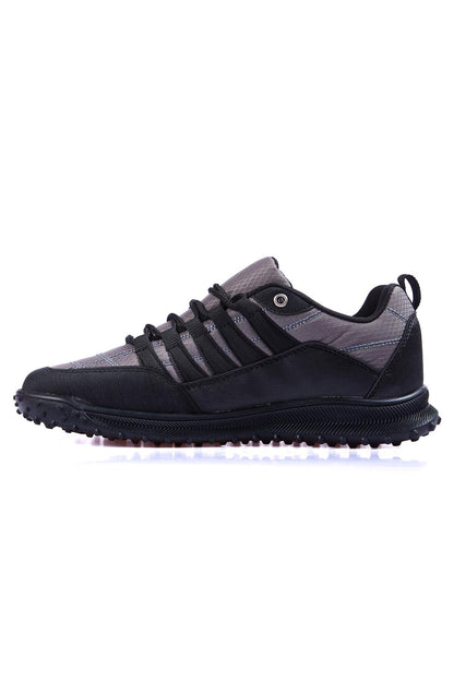 Smoked Laced Detail PU Leather Men's Sports Shoe - 89114