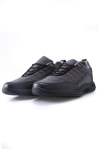 Smoked Laced Quilted PU Leather Detailed Men's Sports Shoes - 89096