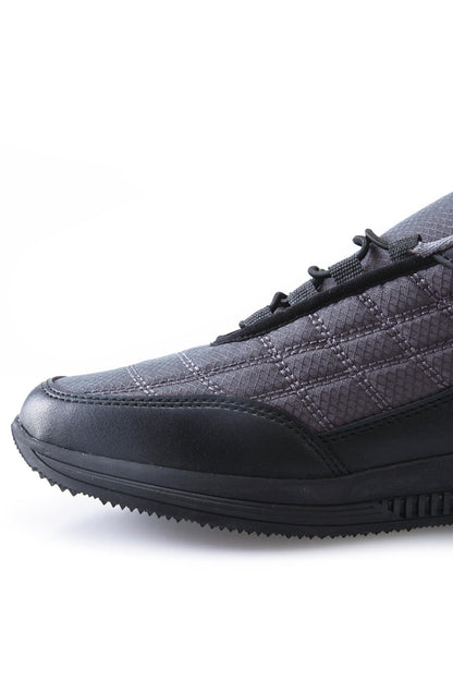 Smoked Laced Quilted PU Leather Detailed Men's Sports Shoes - 89096