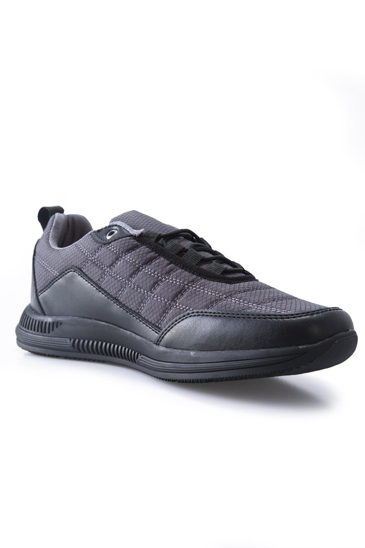 Smoked Laced Quilted PU Leather Detailed Men's Sports Shoes - 89096