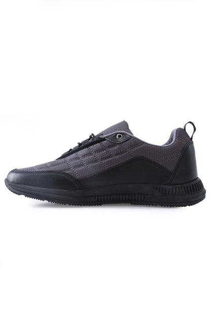 Smoked Laced Quilted PU Leather Detailed Men's Sports Shoes - 89096