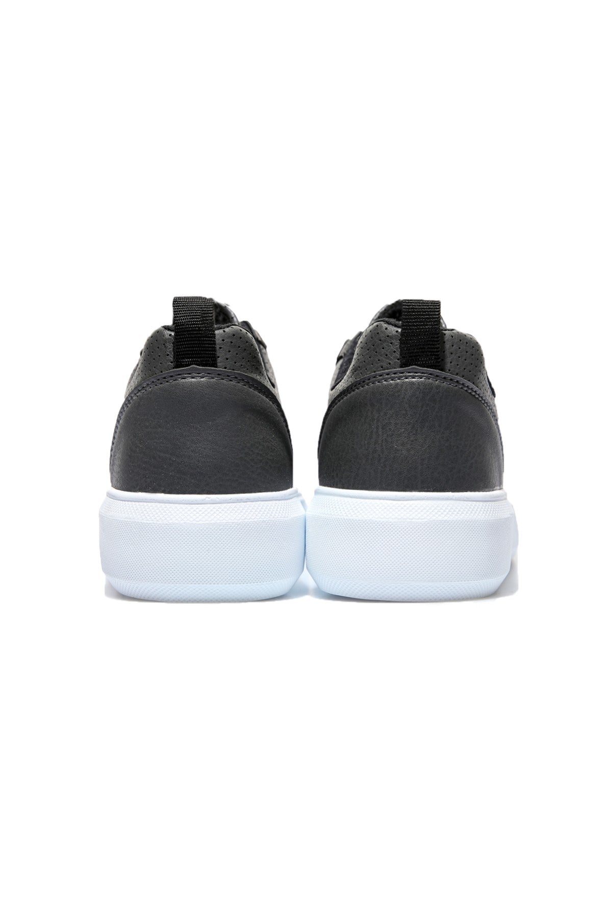 Smoked Perforated Laced PU Leather Men's Sports Shoes - 89055