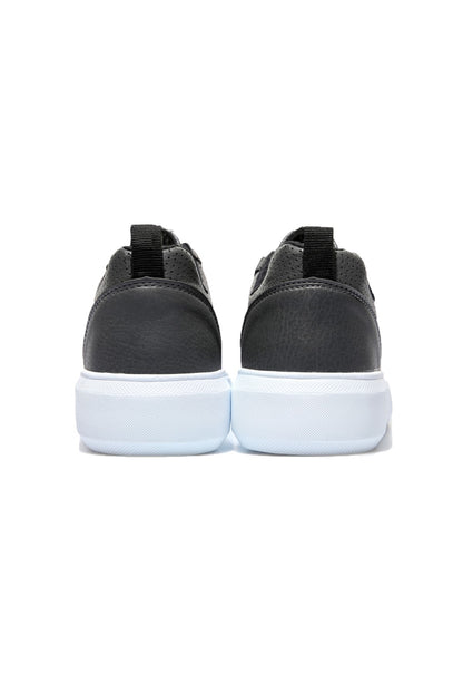 Smoked Perforated Laced PU Leather Men's Sports Shoes - 89055