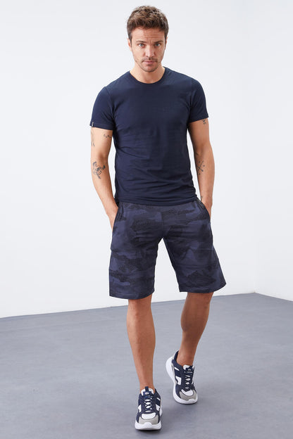 Smoke Camouflage Pattern Pocketed Standard Fit Men's Shorts - 81126