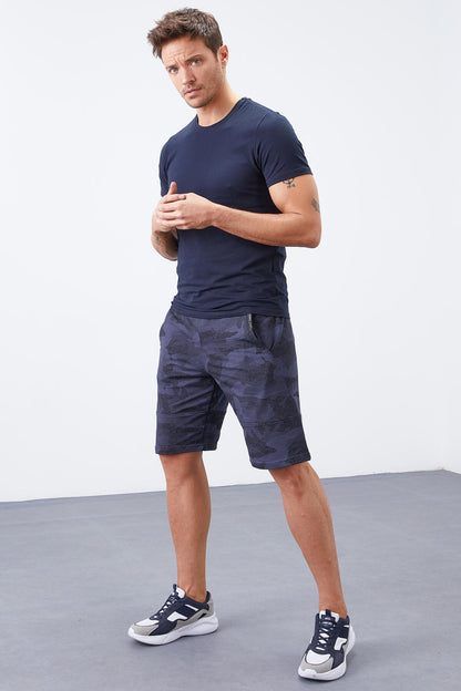 Smoke Camouflage Pattern Pocketed Standard Fit Men's Shorts - 81126