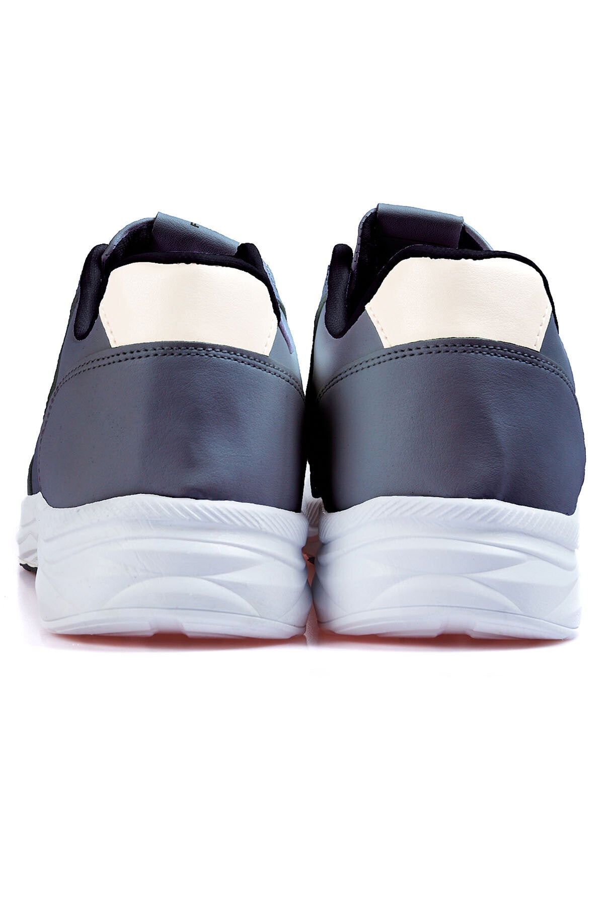 Smoke High Sole Laced PU Leather Men's Sports Shoes - 89113