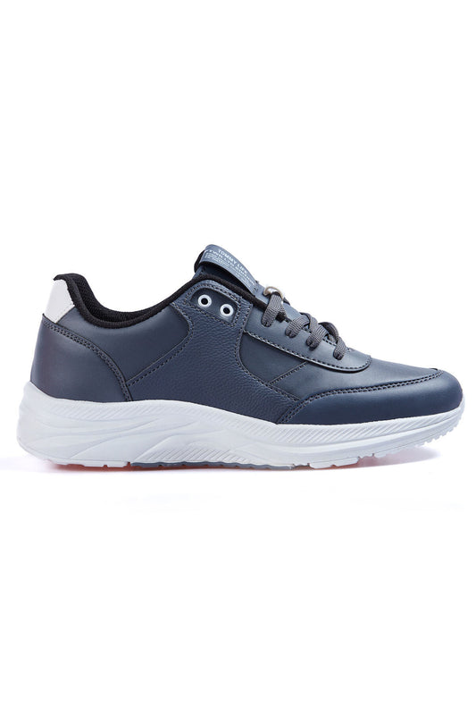 Smoke High Sole Laced PU Leather Men's Sports Shoes - 89113