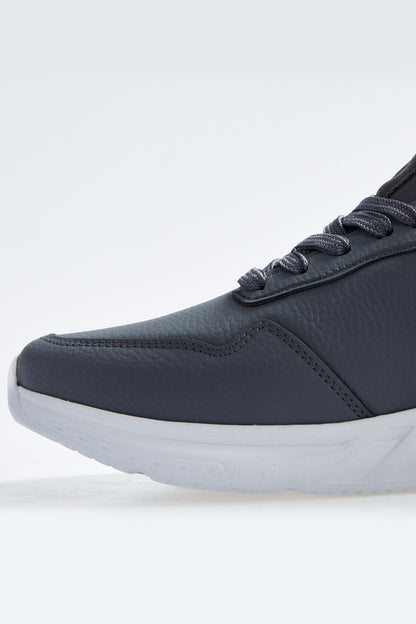 Smoked High Sole Laced PU Leather Men's Sports Shoes - 89115