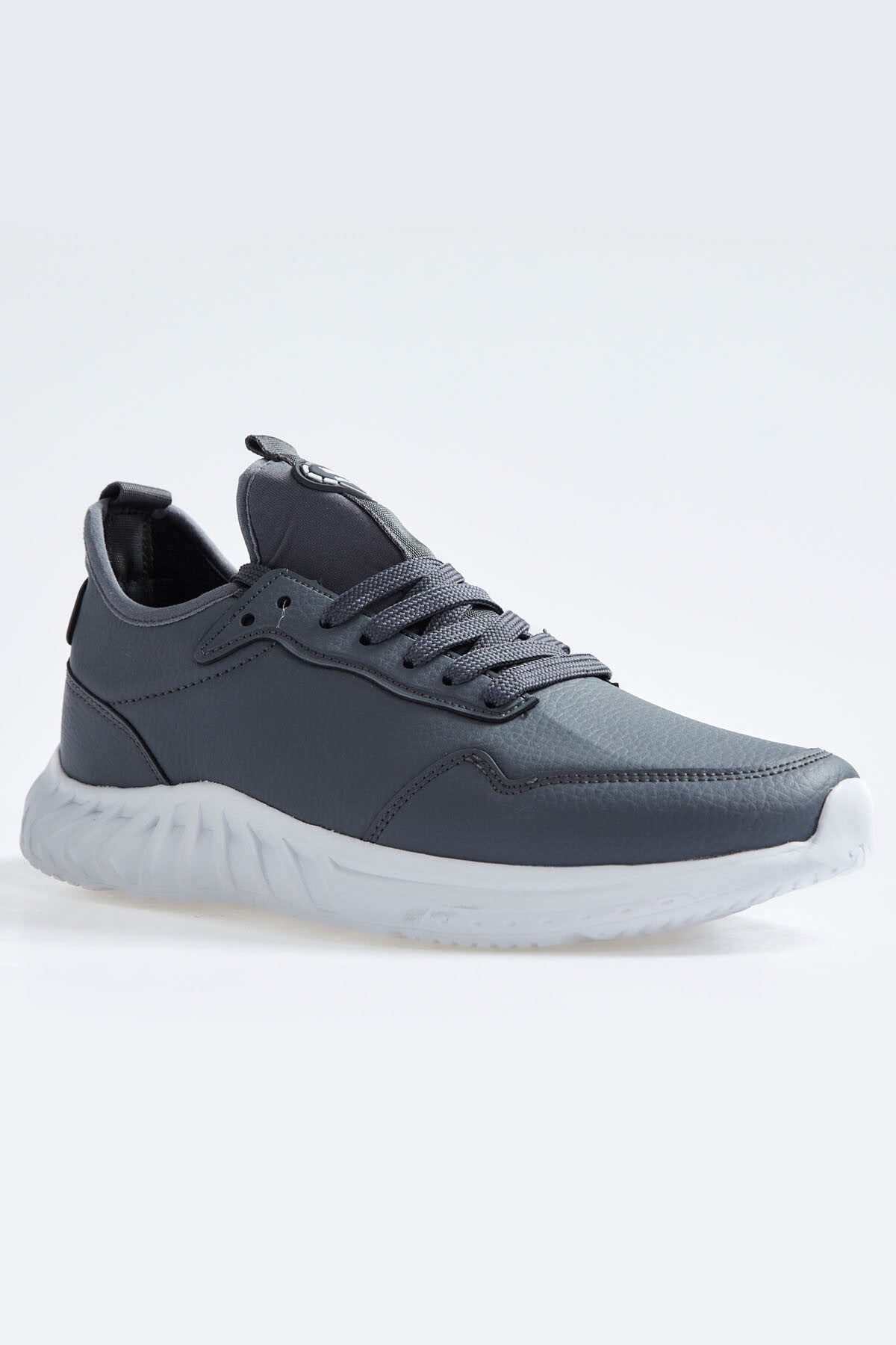 Smoked High Sole Laced PU Leather Men's Sports Shoes - 89115