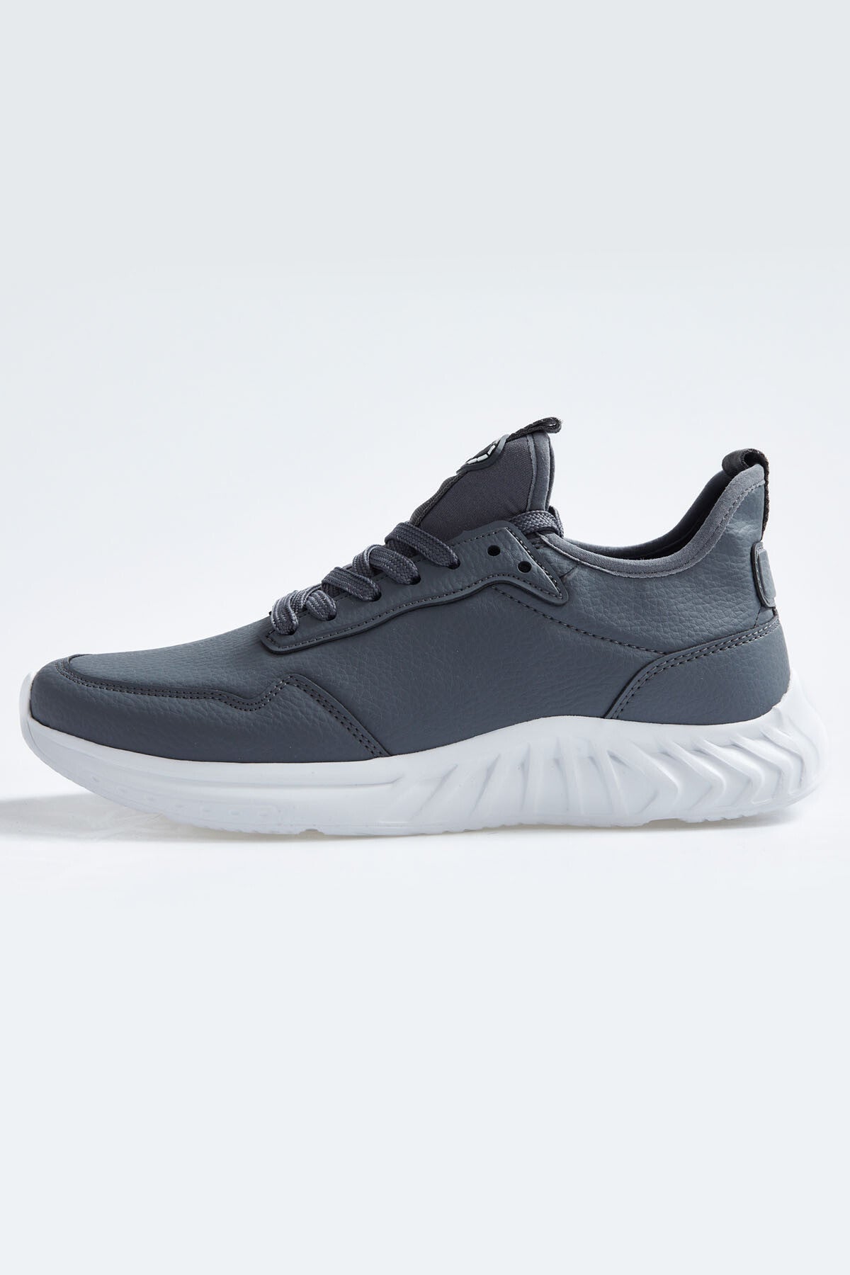 Smoked High Sole Laced PU Leather Men's Sports Shoes - 89115