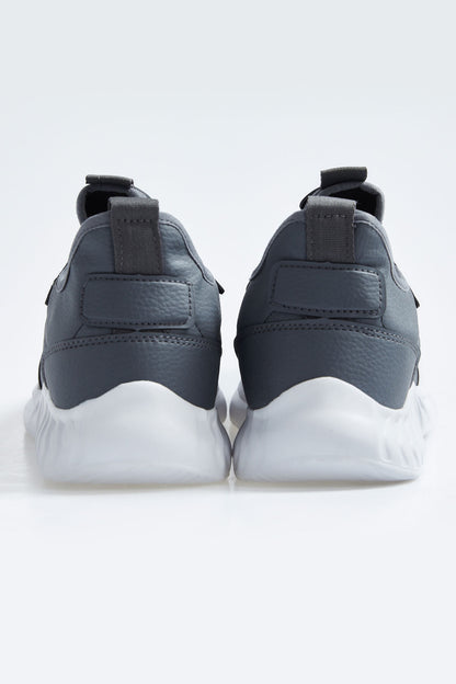 Smoked High Sole Laced PU Leather Men's Sports Shoes - 89115