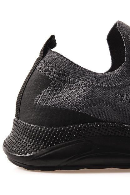 Smoked High Sole Ribbed Laceless Lightweight Flexible Men's Sports Shoes - 89120