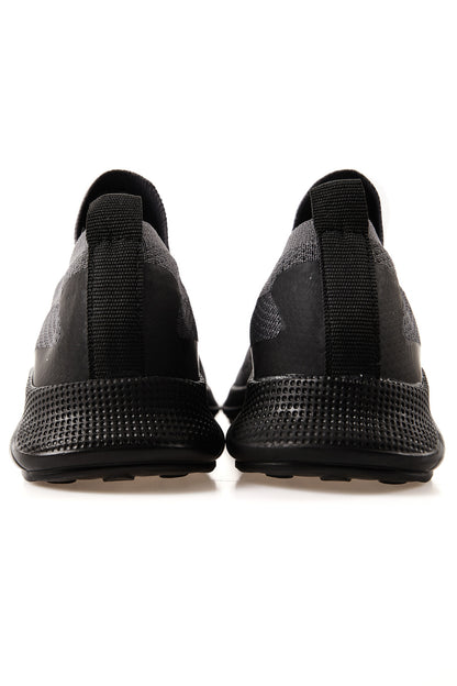 Smoked High Sole Ribbed Laceless Lightweight Flexible Men's Sports Shoes - 89120