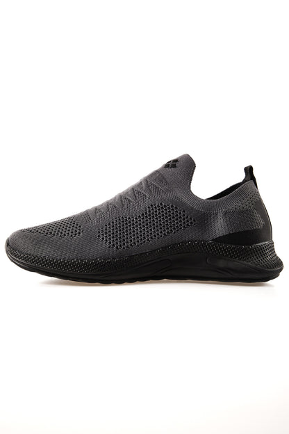 Smoked High Sole Ribbed Laceless Lightweight Flexible Men's Sports Shoes - 89120