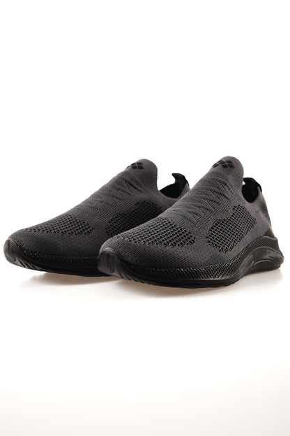 Smoked High Sole Ribbed Laceless Lightweight Flexible Men's Sports Shoes - 89120