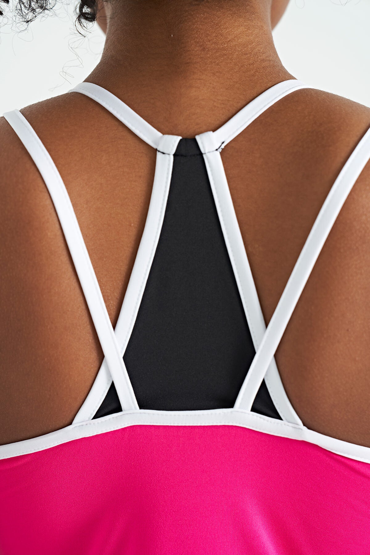 Fuchsia Double Strap Back Detailed Standard Cut Women's Sports Singlet - 97258