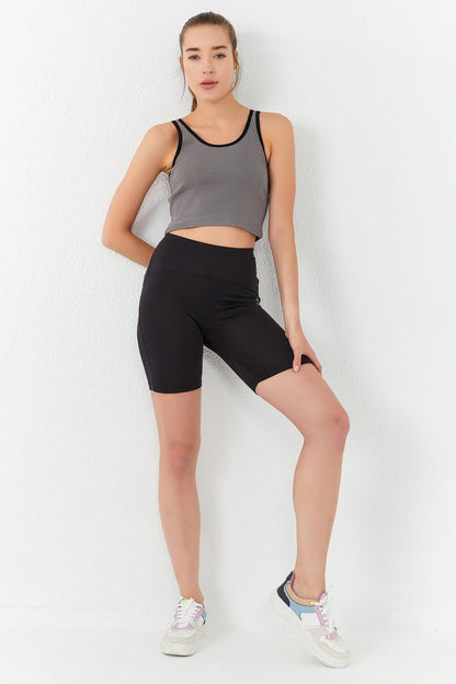 Gri Basic Zero Sleeve Narrow Fit U Neck Women's Crop Top Singlet - 97162