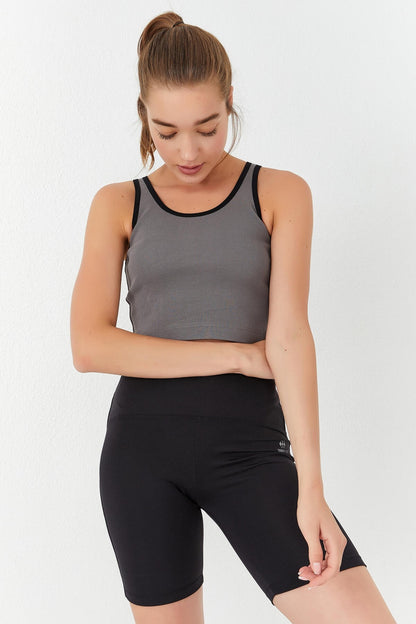 Gri Basic Zero Sleeve Narrow Fit U Neck Women's Crop Top Singlet - 97162