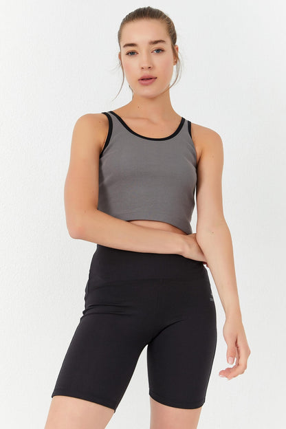 Gri Basic Zero Sleeve Narrow Fit U Neck Women's Crop Top Singlet - 97162