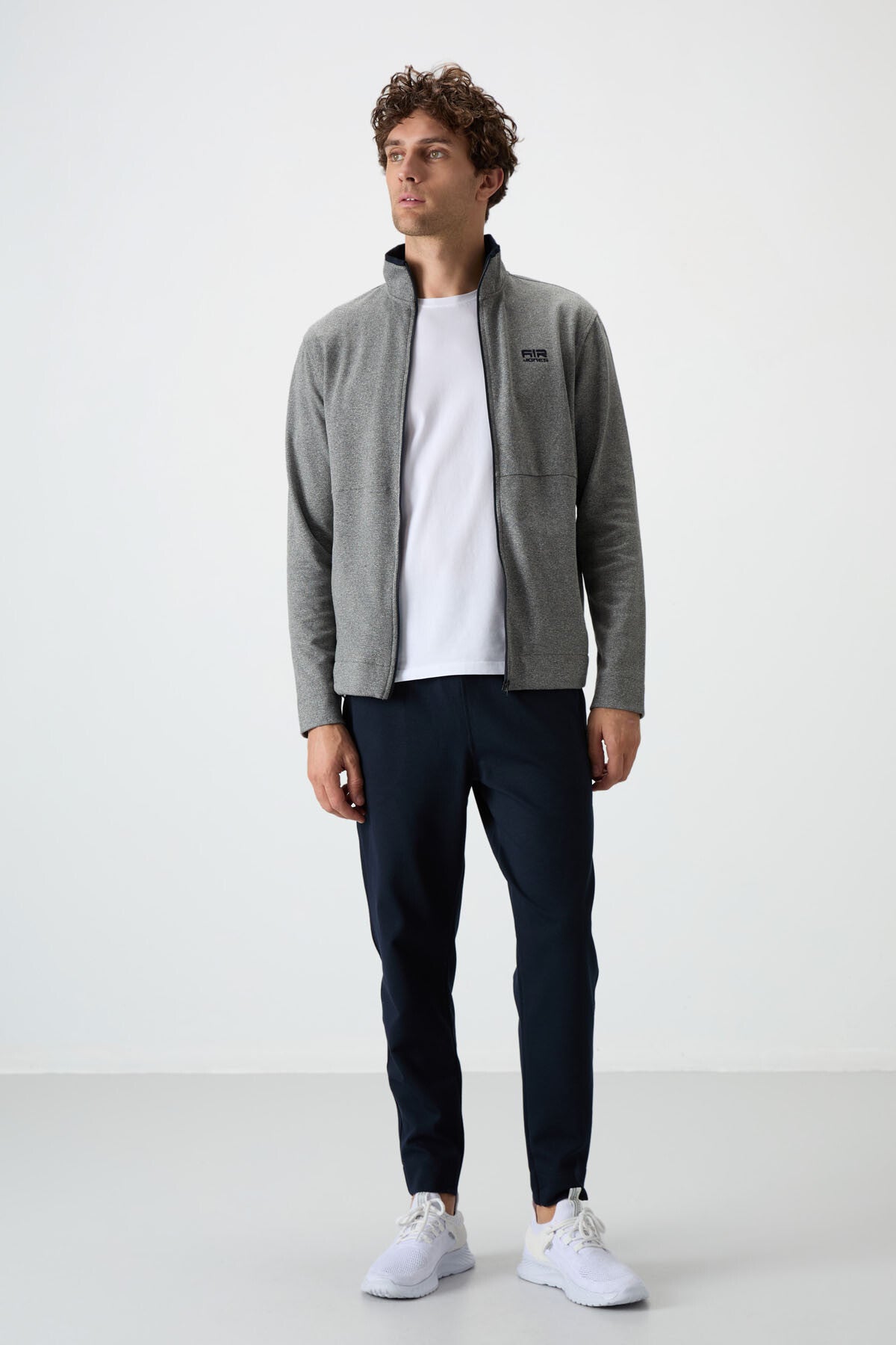 Bruce Gri - Navy Blue High Collar Men's Tracksuit Set - 85200