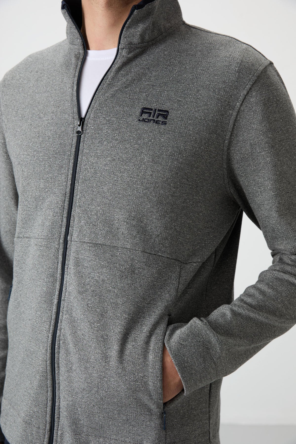 Bruce Gri - Navy Blue High Collar Men's Tracksuit Set - 85200