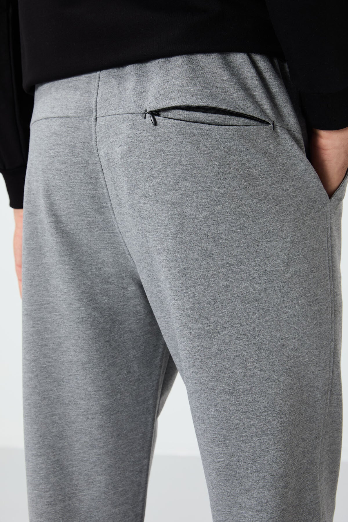 Brad Grey Melange Standard Mold Men's Tracksuit Bottom - 84955