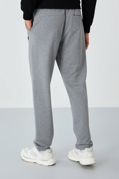 Brad Grey Melange Standard Mold Men's Tracksuit Bottom - 84955