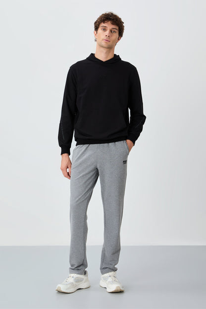 Brad Grey Melange Standard Mold Men's Tracksuit Bottom - 84955