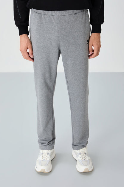 Brad Grey Melange Standard Mold Men's Tracksuit Bottom - 84955