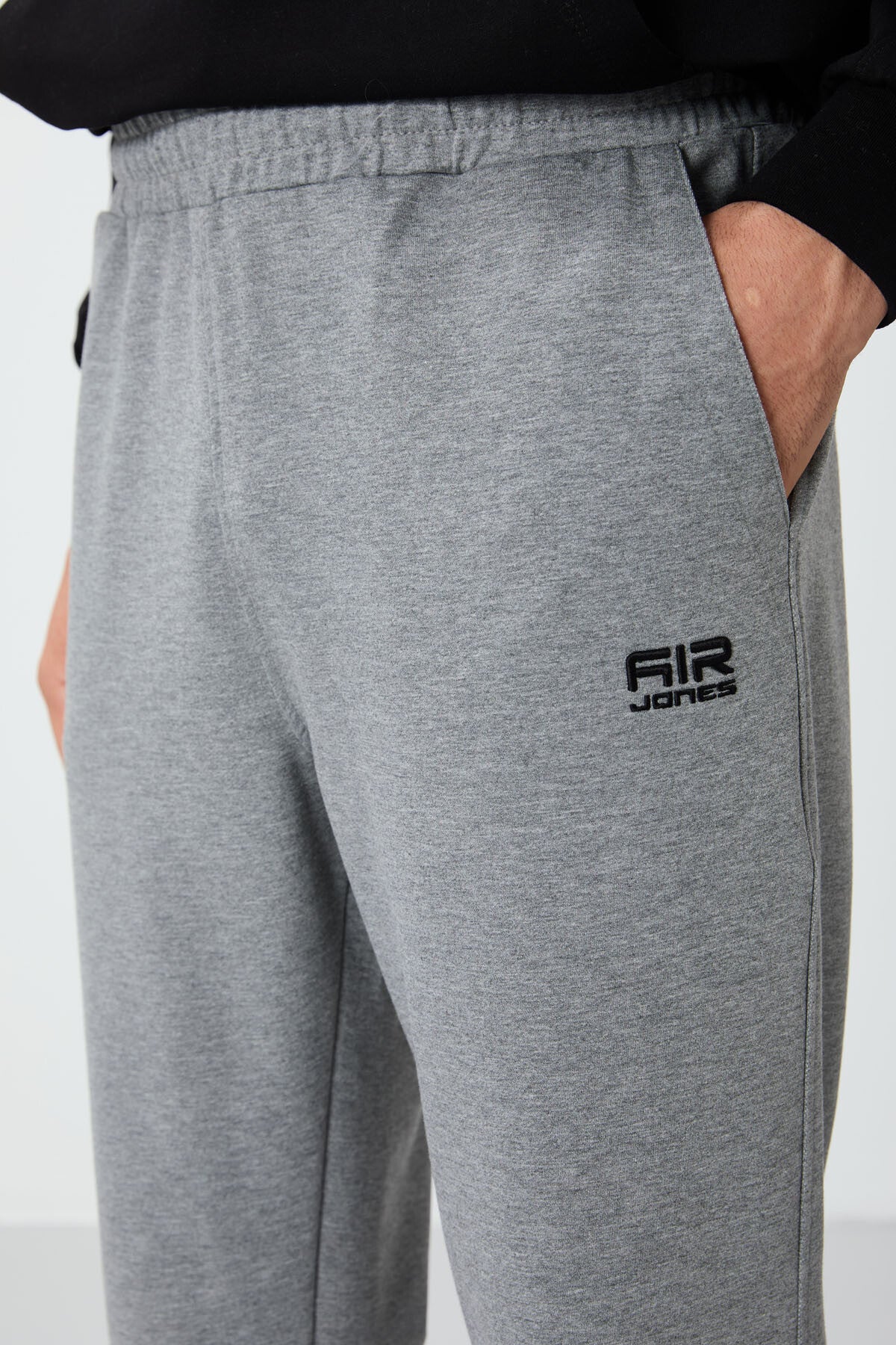 Brad Grey Melange Standard Mold Men's Tracksuit Bottom - 84955