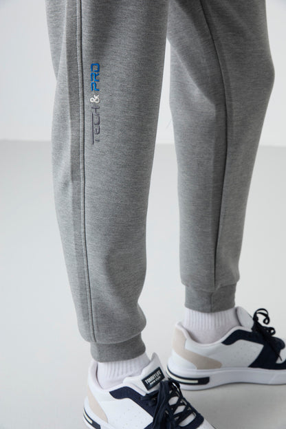 Grey Melange Laced Dar Pants Men's Tracksuit Bottom - 84999