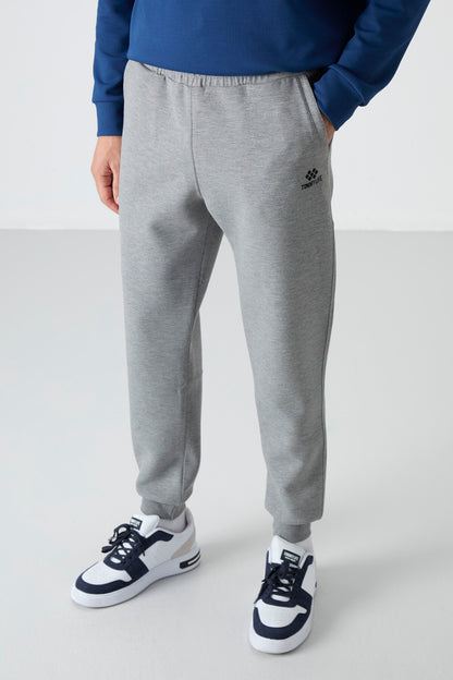 Grey Melange Laced Dar Pants Men's Tracksuit Bottom - 84999