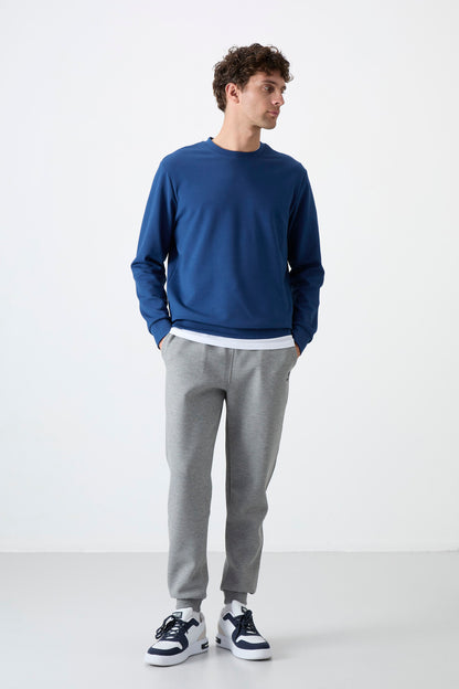 Grey Melange Laced Dar Pants Men's Tracksuit Bottom - 84999
