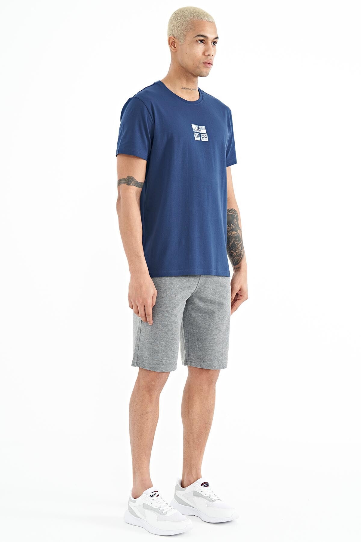Antony Grey Melange Standard Fit Men's Shorts - 81247